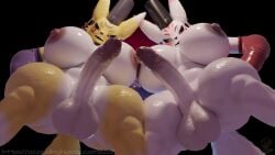 2020s 2024 2futas 3d 3d_(artwork) acackling anthro anthrofied areola areolae balls bandai_namco big_balls big_breasts big_penis black_lips black_sclera blush breasts busty cleavage clothing digimon digimon_(species) duo earrings erection fur furry furry_futa furry_only futa_focus futa_only futanari genitals gloves gynomorph hands_on_hips hat headgear headwear hi_res highres hips hoop_earrings hourglass_figure huge_breasts intersex large_balls large_breasts large_penis large_thighs latex latex_gloves legs_open looking_at_viewer mdiriff navel nipples nude nude_futanari penis practically_nude rori-hyena shiny shiny_skin tail taomon taomon_(dogzeela) thick_thighs thighs voluptuous white_fur wide_hips yellow_fur