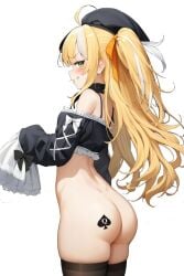 ai_generated ass blonde_hair indie_virtual_youtuber inislein queen_of_spades virtual_youtuber