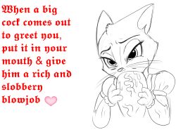 absurd_res anthro artist_request big_penis blowjob cat_ears cock cute dialogue domestic_cat dreamworks dulcinea ear ears_back erection felid feline female furry highres holding_penis human looking_pleasured mammal netflix nose paws puss_in_boots_(dreamworks) shrek_(series) slobber slobber_on_penis sucking_penis the_adventures_of_puss_in_boots thoughts unknown_artist