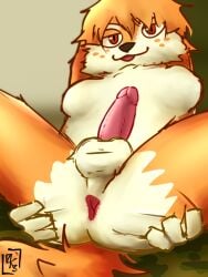 3:4 ag-zyle anthro anus ass atlyss balls big_ears breasts digital_drawing_(artwork) digital_media_(artwork) ears_down erection fluffy fluffy_tail fur genitals gynomorph intersex intersex_anthro lagomorph looking_at_viewer male_(lore) mammal open_:3 open_mouth open_smile orange_body orange_fur penis perineum pink_anus pink_mouth pink_penis pivoted_ears poon_(atlyss) red_eyes short_stack smile solo spread_butt spreading tail zerokyu3