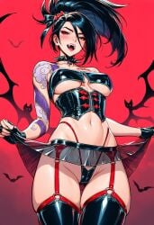 ai ai_generated akali female female_only fit_female league_of_legends prussia123 sexy sexy_body sexy_clothing sexy_female skimpy skimpy_clothes skimpy_outfit slutty_female solo solo_female tattoo vampire vampire_costume vampire_girl vampire_teeth