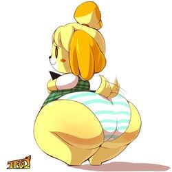 1girls 2013 animal_crossing anthro ass big_ass big_butt bottom_heavy fat_ass female female_focus female_only from_behind furry hyper hyper_ass hyper_butt isabelle_(animal_crossing) nintendo panties shortstack striped_panties thick_thighs thighs trinity-fate62 underwear wide_hips