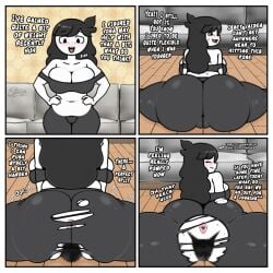 1girl 4koma anus ass black_eyes black_hair black_pubic_hair blush breasts cleavage closed_eyes colored_skin commission couch crop_top english_language english_text excessive_pubic_hair exercise female female_pubic_hair hands_on_own_hips huge_ass huge_breasts jaiden's_mom jaiden_animations jaidenanimations jaidens_mom large_ass large_breasts long_hair midriff navel off_shoulder on_floor open_mouth pants pubic_hair puckered_anus pussy sexy sexy_pose smile split spread_legs steca sweat tank_top text thelazyart thick_legs thick_thighs thighs torn_clothes torn_pants undersized_clothes white_skin wooden_floor yoga_pants youtube youtuber youtuber_character youtuber_girl youtubers