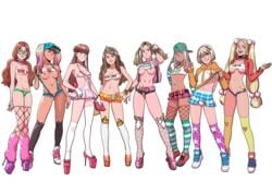 2boys 2femboys 6girls androgynous anna_(tekuho) balls_in_panties between_labia bimbo blonde_hair blue_eyes blush breasts brown_hair bulge candy_(tekuho) casey_(tekuho) cleavage crossdressing crotchless_pants ethan_(tekuho) face femboy feminine_male fishnet fishnets girly green_eyes high_heels hourglass_figure innie_pussy july_(tekuho) kneehighs lisa_(tekuho) long_hair looking_at_viewer microskirt miniskirt multiple_girls naughty nerd open_toe_shoes penis_in_panties platform_heels ponytail pussy_floss red_hair revealing_clothes sexually_suggestive short_shorts smile stiletto_heels summer_(tekuho) suspenders tammy_(tekuho) teen teenage teenager tekuho thighhighs trap twintails vagina