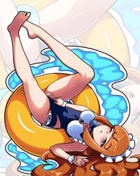 lanney lanney_(gwain_saga) gwain_saga swixims42 brown_hair brown_eyes swimsuit swimsuit_aside exposing_pussy pussy_out flashing_pussy water one_eye_closed maid_swimsuit laying_on_back floatie 1girls 1girl female female_only female_focus solo solo_focus solo_female tagme 2026 color colored subtle_foreshadowing maid_outfit frilled_swimsuit maid_headdress