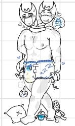 abdl astro_(dandy's_world) athletic boner clothing_transformation confused confusion dandy's_block dandy's_world diaper diaper_fetish diaper_transformation disoriented erection erection_under_clothes erection_under_diaper explicitribbon fit gay inanimate_transformation living_diaper male male/male male_only muscular muscular_male object_transformation razzle_and_dazzle_(dandy's_world) silent_n_deadly_(dandy's_block) stro_(dandy's_block) swirly_eyes transformation whiteboardfox yaoi