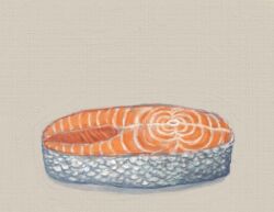 aquatic bone corpse death feral fish fish_meat fishbone food gore lying lying_on_ground male meat on_ground reynard_goodfellow salmonid_(fish) scales solo