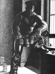 1981 archived_source dated domino_(donald_merrick) gay male male_only monochrome muscular original traditional_media yaoi
