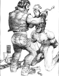 domino_(donald_merrick) monochrome traditional_media gay yaoi original archived_source muscular male male_only dated 1977