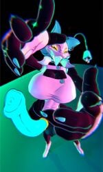 absurd_res accessory animal_genitalia animal_penis anthro big_breasts breasts cleavage clothed clothing cock_ring deltarune distortion equine_genitalia equine_penis futanari genitals glowing glowing_eyes glowing_genitalia gynomorph hi_res huge_breasts icespruce3d intersex jewelry looking_at_viewer penis penis_accessory penis_jewelry perspective smile solo tasque_manager tasque_manager_(deltarune) tight_clothing tongue tongue_out undertale_(series)