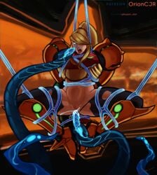 1girls ahe_gao anal armor armored_samus arms_behind_back bare_legs bare_midriff blonde_hair blue_eyes bondage corruption cum cum_in_ass drool exposed_pussy eyes_rolling_back metroid metroid_prime_3:_corruption nintendo partially_clothed patreon_logo patreon_username phazon phazon_slut ponytail power_suit pubic_stubble pussy_juice restrained samus_aran signature spread_legs stomach_bulge sweat tentacle thick_thighs tied_up tongue_out torn_bodysuit varia_suit