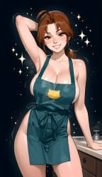 2d 2d_(artwork) 2d_art 2d_artwork ahoge ai ai-created ai_art ai_female ai_generated anime apron apron_only armpit brown_eyes brown_eyes_female brown_hair brown_hair_female brown_haired_female cleavage collarbone comfyui deep_cleavage delia_ketchum_(pokemon) female female_character female_focus female_only freckles freckles_on_ass freckles_on_breasts freckles_on_face freckles_on_shoulders freckles_on_thighs hand_behind_head kitchen_counter low_ponytail milf milf_body milfs nude_underneath one_hand_behind_head philolite pink_lips pokemon posing posing_for_the_viewer short_ponytail smiling smiling_at_viewer stable_diffusion sweaty sweaty_body sweaty_breasts sweaty_legs sweaty_thighs thighs thighs_apart voluptuous voluptuous_body voluptuous_female