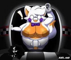 zygardecruiser75 anthro furry bodily_fluids breasts big_breasts futanari fur lolbit_(fnaf) lolbit_(frickbears) five_nights_at_frickbears_3 five_nights_at_frickbears thick_thighs wide_hips penis balls nude hook surprised hi_res 2026 digital_media_(artwork) digital_drawing_(artwork) multicolored_body multicolored_fur nipples completely_nude completely_nude_futanari fang fox from_front_position pov big_penis glistening glistening_body glistening_genitalia bow bowtie cock solo solo_focus