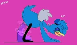2026 animal_dildo animal_sex_toy animated avian beak bedroom_eyes black_legs blue_body blue_feathers blush bodily_fluids breath cloaca_juice cloacal cloacal_penetration cramorant dildo equine_dildo feathers female feral generation_8_pokemon genital_fluids green_eyes heart_symbol hi_res matchesyashi medial_ring narrowed_eyes nintendo open_beak open_mouth panting penetration pokemon pokemon_(species) seductive sex_toy solo text