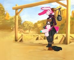 fonkimonki pinkpalooka mr.pink pwink collaboration furry pink_fur tied_up tied public public_nudity public_exposure public_use cowboy wide_hips thick_thighs shortstack male_shortstack big_penis big_ass big_butt huge_cock huge_penis large_penis gigantic_penis