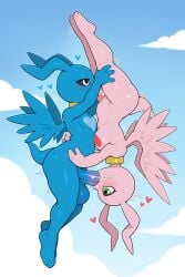 <3 3_fingers 3_toes 4_fingers 69_position absurd_res ai_generated animal_genitalia anthro anthro_on_anthro anthro_penetrated anthro_penetrating anthro_penetrating_anthro balls bandai_namco big_balls big_penis big_tail black_sclera blue_body bodily_fluids cloud cum cum_in_mouth cum_inside cum_on_body cum_on_face cum_on_penis digimon digimon_(species) digimon_tamers duo fan_character feet fellatio fingers flying genital_fluids genitals gold_ring green_eyes heart_(marking) hi_res holding_partner huge_balls huge_penis long_ears looking_at_partner's_penis male male/male male_penetrated male_penetrating male_penetrating_male marineangemon motion_lines oral penetration penile penis penis_in_mouth pink_body sex sheath sky tail toes upside_down white_eyes wings yiff_ai_(director)