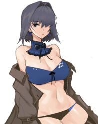 1girls 2d 2d_(artwork) 2d_artwork adult adult_female background bare_belly bare_chest bare_midriff bare_navel bare_shoulders bare_skin belly belly_button big_boobs big_breasts black-haired_female black_eyebrows black_hair black_panties black_underwear blank_background blank_expression blank_eyes blank_stare blue_bra blue_underwear bra breasts brown_coat brown_jacket busty busty_female busty_girl cleavage coat collarbone dark_hair digital digital_art digital_drawing digital_drawing_(artwork) digital_media digital_media_(artwork) drawing earrings emotionless exposed_belly exposed_chest exposed_midriff exposed_navel exposed_shoulders exposed_skin eye-level_view eyebrows_visible_through_hair female female_focus female_only fit_female from_front front_view groin hair_covering_eye hair_intakes hair_over_eye hair_over_one_eye hololive jacket knees_out_of_frame large_boobs large_breasts lean_figure legs_closed legs_together linea_alba looking_at_viewer mature mature_female mature_woman midriff monotone_background narrow_waist navel neutral_expression one_color_background open_coat open_jacket ouro_kronii panties plain_background portrait short_hair shoulders slender_body slender_waist slim_female slim_waist solid_color_background solo standing stomach thick_thighs thighs thighs_together tomatoketchup96 top_view underwear upper_body virtual_youtuber vtuber vtuberfanart white_background woman