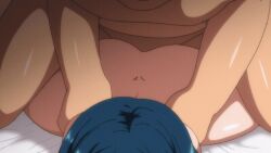 1boy 1girl animated animated_gif ass bed blue_hair half-closed_eyes hand_on_another's_hip hetero hugging_object long_hair lying mind_control nozaki_yuu on_bed on_stomach open_mouth pillow pillow_hug pillow_princess prone_bone pink_eyes saimin_seishidou sex sex_from_behind thighs vaginal t-rex_(animation_studio) tagme very_long_hair petite school_infirmary infirmary sweat blush shiny_skin tanaka_hajime_(saimin_seishidou) ugly_bastard fat fat_man bunnywalker virgin 1girls female
