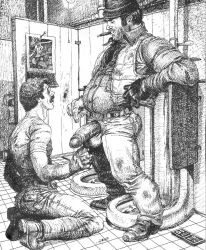 domino_(donald_merrick) monochrome traditional_media gay yaoi original muscular male male_only dated 1977