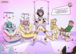 abdl araga_kiwi baby_clothes defeated_heroine defeated_villainess diaper diaper_fetish female female_only hanabishi_haruka hiiragi_utena humiliation kuma-dasai leopard_(mahou_shoujo_ni_akogarete) magia_azul magia_baiser magia_magenta magia_sulphur mahou_shoujo_ni_akogarete mental_regression minakami_sayo morino_korisu nero_alice pasties peeing peeing_self soiled_diaper tenkawa_kaoruko urination