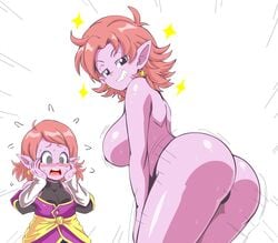 2girls alternate_breast_size ass ass_focus ass_shake ass_shot big_ass big_breasts big_butt blush breasts chronoa core_person dat_ass dragon_ball dragon_ball_heroes dragon_ball_xenoverse embarrassed female female_only goddess grinning kaioshin kaioshin_of_time large_ass large_breasts lewdamone looking_at_self looking_at_viewer motion_lines multiple_girls pink_hair pink_skin pleasure_face potara_earrings seducing seductive seductive_look seductive_smile shaking_ass shaking_butt shounen_jump supreme_kai supreme_kai_of_time sweat teeth twerking