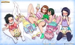 6girls abdl adult_baby ashido_mina asui_tsuyu baby_clothes creati diaper diaper_fetish earphone_jack female female_only froppy girls_only group infantilism invisible_girl_(mha) jirou_kyouka kuma-dasai kyoka_jiro messy_diaper mina_ashido momo_yaoyorozu my_hero_academia ochaco_uraraka ochako_uraraka pacifier pinky scat sippy_cup soiling soiling_diaper tsuyu_asui uravity yaoyorozu_momo