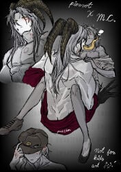 the_freak_circus pierrot_(the_freak_circus) self_insert straight_sex male/female male_on_female male_on_human monster_boy monster_on_female bite_mark bite_mark_on_neck size_difference hickey_marks