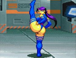 ai ai_art ai_generated ass big_ass big_booty big_butt booty bubble_ass bubble_butt female female_only marvel marvel_vs._capcom marvel_vs._capcom_2 pixel_art posing posing_for_the_viewer psylocke thick_thighs wide_hips x-men