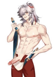 jing_yuan cock scroll topless man_nipples cum cum_on_penis