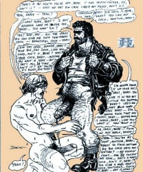 domino_(donald_merrick) monochrome traditional_media gay yaoi original archived_source muscular male male_only
