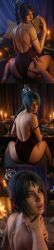1boy 3d ai_generated aroused aroused_face back_view baldur's_gate baldur's_gate_3 bangs bare_back bare_legs black_hair book braided_ponytail elf elf_ears elf_female elf_girl female female_focus freckles freckles_on_face hand_on_hip hand_on_neck intimate leshay7 lingerie lingerie_only male necklace ponytail pov pov_eye_contact realistic shadowheart slim_waist smiling smiling_at_viewer spread_legs thick_ass thick_thighs tied_hair video_game_character video_games wide_hips