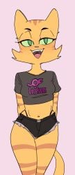 1girls 2023 adult adult_female alternate_costume anthro big_eyes biped black_bottomwear black_clothing black_daisy_dukes black_eyebrows black_hotpants black_shorts black_thong black_underwear bottomwear breasts breasts_apart cheek_tuft clothed clothed_anthro clothed_female clothing color_edit colored crop_top daisy_dukes dbaru denim denim_bottomwear denim_clothing denim_shorts digital_drawing_(artwork) digital_media_(artwork) domestic_cat english_text eyebrows eyelashes facial_markings facial_tuft fangs felid feline felis female female_anthro female_only fran_(litterbox_comics) front_view fully_clothed fully_clothed_anthro fully_clothed_female fur fur_tuft furry green_eyes green_sclera half-closed_eyes hands_behind_back head_markings hi_res hotpants humor iris legs_together light_body light_fur light_markings litterbox_comics logo looking_at_viewer mammal markings mature mature_anthro mature_female mature_woman midriff milf monotone_background multicolored_clothing multicolored_crop_top multicolored_shirt multicolored_topwear narrowed_eyes navel no_pupils onlyfans open_mouth open_smile orange_body orange_ears orange_fur orange_markings orange_tail pink_background pink_nose pink_tongue pointy_ears portrait prick_ears print_clothing print_crop_top print_shirt print_topwear pun purple_text shirt shorts simple_background small_breasts small_nose smile smiling_at_viewer solo solo_female standing straight_legs striped_arms striped_body striped_face striped_fur striped_legs striped_thighs stripes tabby_cat tail teeth text text_on_clothing text_on_crop_top text_on_shirt text_on_topwear thick_thighs third-party_edit thong thong_straps three-quarter_portrait tongue topwear tuft underwear webcomic wide_hipped_anthro wide_hipped_female wide_hips