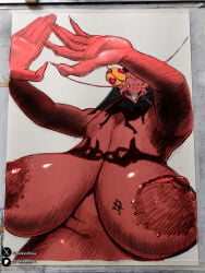 1girls big_breasts breasts breasts_bigger_than_head cockroach cockroach_humanoid cursed_spirit_(jujutsu_kaisen) curses_(jujutsu_kaisen) curvy curvy_female darkestrosa female female_only hand_shadow hands_casting_shadow huge_breasts jujutsu_kaisen kurourushi long_breasts monster_girl red_body