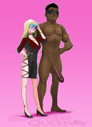 1boy bull dark-skinned_male femdom hina koneko_queen milf petplay qos qos_clothing queen_of_spades