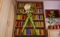 1girls 3d alien alien_girl artist_name back_view backboob bare_shoulders barefoot bed big_breasts bikini bikini_bottom book busty butt_crack curvy day detailed_background erect_nipple erect_nipples eyelashes female female_only glasses green_skin hourglass_figure humanoid indoors inside kondaspeter lipstick makeup marilyn_(planet_51) naked nude pillow planet_51 pose posing red_lipstick room shadow shiny shiny_skin solo spread_legs spreading standing swimsuit thick_lips voluptuous white_hair wide_hips