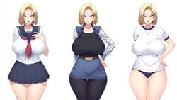 1girls alternate_version_available android_18 blonde blonde_female blonde_hair blonde_hair_female blue_eyes blue_eyes_female cameltoe cleavage curvy dragon_ball erect_nipples female huge_areolae huge_ass huge_breasts mochi_kuu_usagi puffy_nipples short_hair short_hair_female thick_lips voluptuous wide_hips yellow_hair