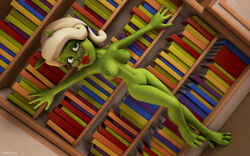 1girls 3d alien alien_girl artist_name back_view bare_shoulders barefoot beauty_mark bed big_breasts bikini bikini_bottom book busty curvy day detailed_background erect_nipple erect_nipples eyelashes female female_only front_view glasses green_eyes green_skin hand_on_hip hands_on_hip hands_on_hips hourglass_figure humanoid indoors inside kondaspeter lipstick looking_at_viewer makeup marilyn_(planet_51) mole naked nude pillow planet_51 pose posing red_lipstick room shadow shaved_pussy shiny shiny_skin solo standing thick_lips voluptuous white_hair wide_hips