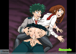 1boy 1boy1girl 1girls anus breasts brown_eyes brown_hair canon_couple clothed cowgirl_position deku female female_penetrated green_eyes green_hair hands_on_ass hands_on_butt izuku_midoriya light-skinned_female light-skinned_male light_skin looking_at_partner male male/female male_penetrating male_penetrating_female medium_hair messy_hair midoriya_izuku my_hero_academia nipples ochako_uraraka penetration penile penile_penetration penis penis_in_pussy penis_in_vagina rumania sex smile teenage teenage_couple teenager teenager_on_teenager teenagers tie u.a._school_uniform uraraka_ochako vaginal_penetration veiny_penis whentai