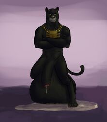 2018 anthro cock_vore cowardlion cum cum_drip dripping feline hyper hyper_penis lord_windgrace magic_the_gathering male male_only male_pred mammal panther penis post_vore solo vore