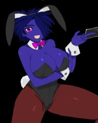 1girls alien_girl big_ass big_breasts blue bowtie bunny_ears bunnygirl bunnysuit card cuffs dragon_ball dragon_ball_xenoverse female female_only hair magenta_eyes original_character purple_skin saiyan skintight solo squesh thick_thighs