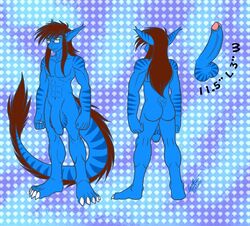 anthro balls claws dragon dsamusmmx hair humanoid_penis long_hair male model_sheet penis scalie shaun_dracoflare solo