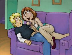 1boy 1girls anthony_(family_guy) blonde_hair blush bobby_luv bra cheating cheating_boyfriend cheating_mother cheating_wife cock_worship couch daughters_boyfriend earrings erection family_guy female girlfriends_mother in-lawcest indoors lipstick living_room lois_griffin milf mother-in-law mother-in-law_and_son-in-law mother_and_daughters_boyfriend open_pants red_hair shoes son-in-law sweat