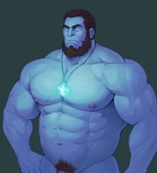 1boy bara beard glensaru league_of_legends male male_nipples male_only male_pubic_hair muscular_male nipples nude riot_games yorick