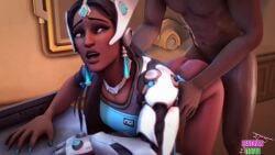 1boy 1girls 3d animated dark-skinned_female dark-skinned_male dark_skin interracial male no_sound overwatch overwatch_2 sex sex_from_behind sfm shorter_than_30_seconds shorter_than_one_minute symmetra tagme video