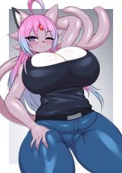 big_breasts breasts eeveelution espeon female furry huge_breasts pokémon_(species) pokemon sigma_(epsilonthefox) tagme tailzkim thick_thighs wide_hips