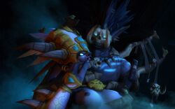 1boy 1girls 3d blizzard_entertainment bwonsamdi groping groping_breasts princess_talanji troll troll_(warcraft) warcraft world_of_warcraft zandalari_troll zentaeron