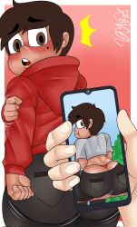 1boy ass big_ass brown_skin bubble_butt femboy hoodie jeans male_focus marco_diaz pants phone star_vs_the_forces_of_evil thong trap zaicomaster14