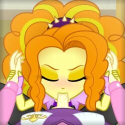 adagio_dazzle animated blowjob blushing_at_viewer equestria_girls fellatio friendship_is_magic ginger hasbro holding_arms human_male my_little_pony nolan_north_(mlp) penis pov randomtriples saliva sucking_penis tagme video