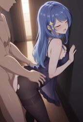 ai_generated animated bent_over clothed_sex from_behind from_behind_position outdoors sex standing_sex
