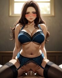 ai_generated cana_alberona cowgirl_position cum_in_pussy cum_inside fairy_tail garter_belt lace lingerie payop stockings underboob vaginal_penetration vaginal_sex